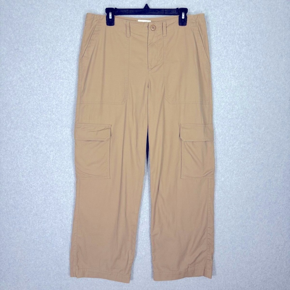 Universal Thread Women’s Tan Cargo Wide Legs Pants Size 2 Front & Back Pockets
